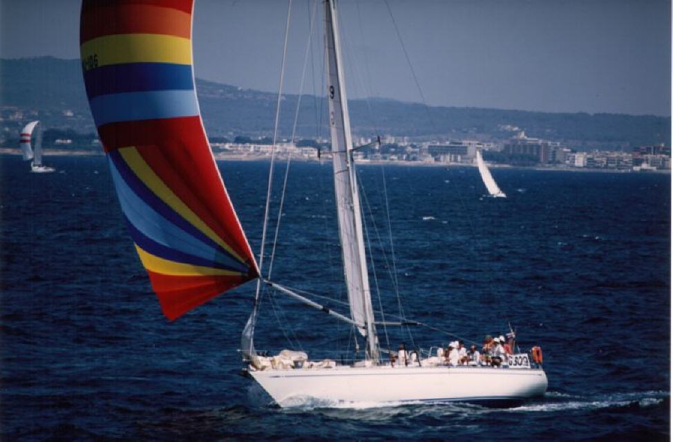 Zieleinlauf in Palma, "Rumtrader" mit 200 m Spinnaker